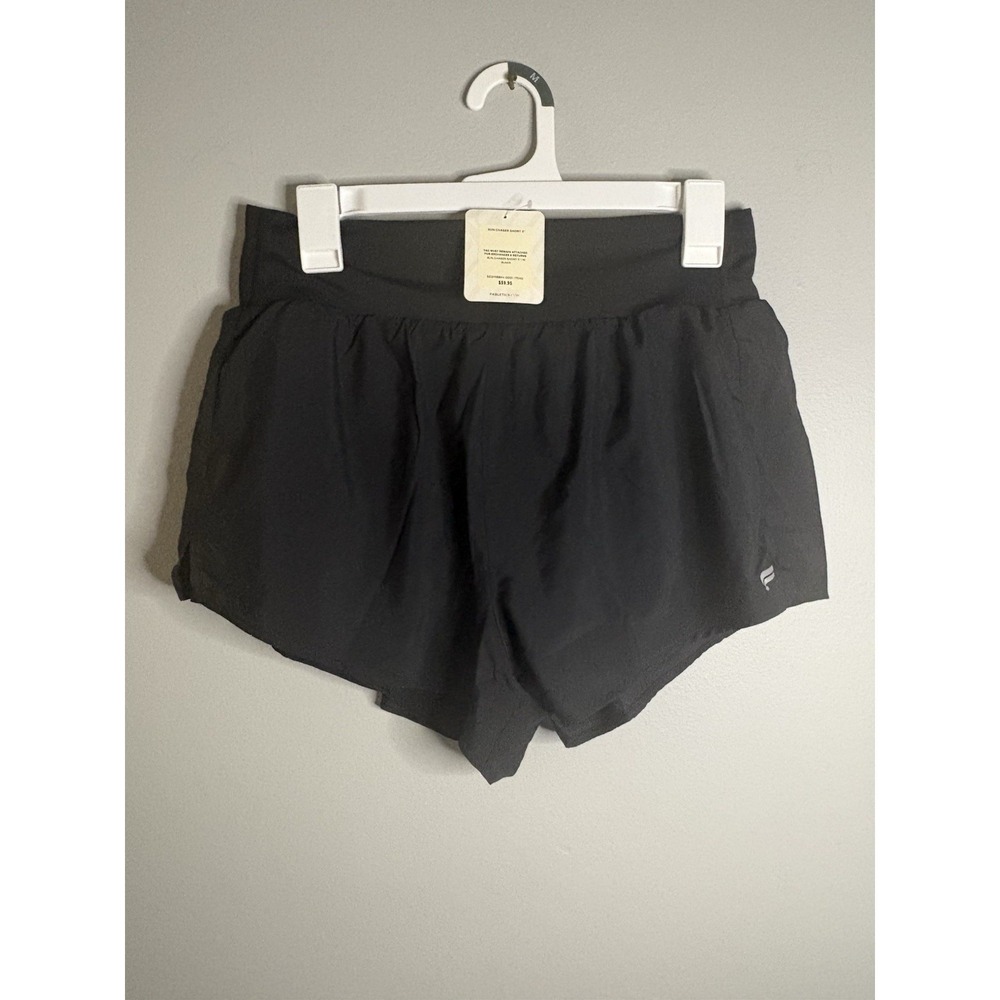 NWT Fabletics Women's Medium Black Polyester Elastane Nylon Sun Chaser 4in Short